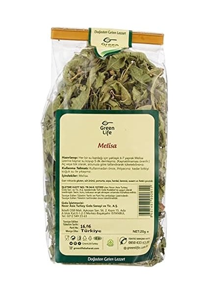Green Lıfe Melissa Bitki Çayı Poşet 20 Gr. modelleri