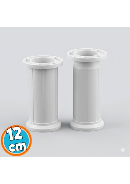 Mobilya Tezgah Dolap Yükseltici Yükseltme Ayağı Ayarlanabilir Plastik Ayak 1 Adet 12 cm Beyaz