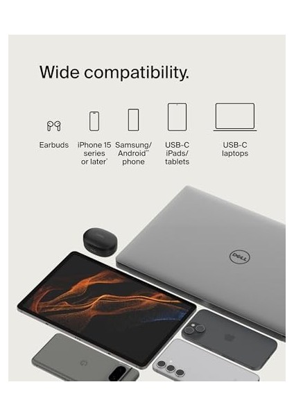 Boost Charge Örgülü Usb-C, Hızlı Şarj Cihazı, Usb-C Şarj Kablosu, 16, 15, S24, S23,, Ipad,, ve Daha Fazlası Için Hızlı Şarj, 1 Metre, Siyah modelleri