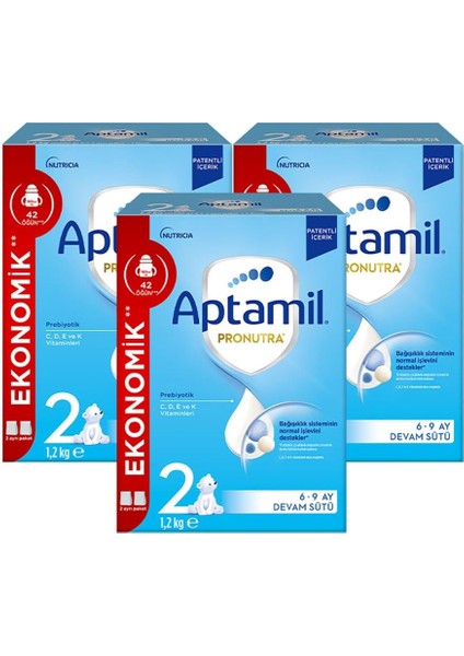 Aptamil 2 Prebiyotikli Devam Sütü 1200 x 3 Adet 3600 gr fiyatları