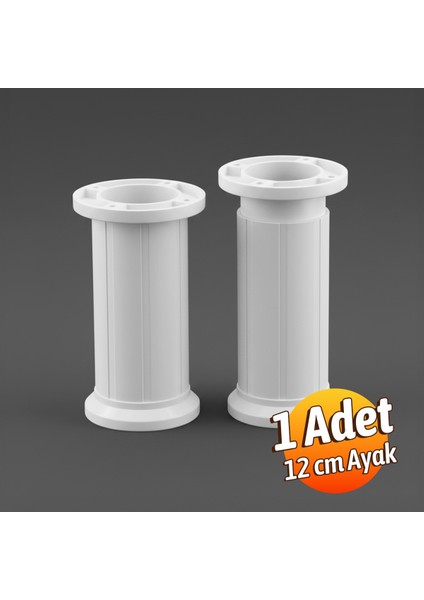 Mobilya Tezgah Dolap Yükseltici Yükseltme Ayağı Ayarlanabilir Plastik Ayak 1 Adet 12 cm Beyaz fiyatları
