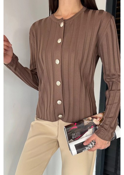 Kadın Düğme Detaylı Triko Hırka (M-L-Xl Uyumludur) P-00018886 fiyatları