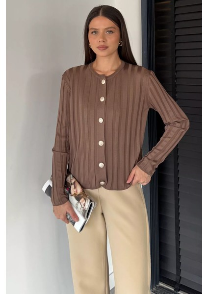 Kadın Düğme Detaylı Triko Hırka (M-L-Xl Uyumludur) P-00018886 modelleri