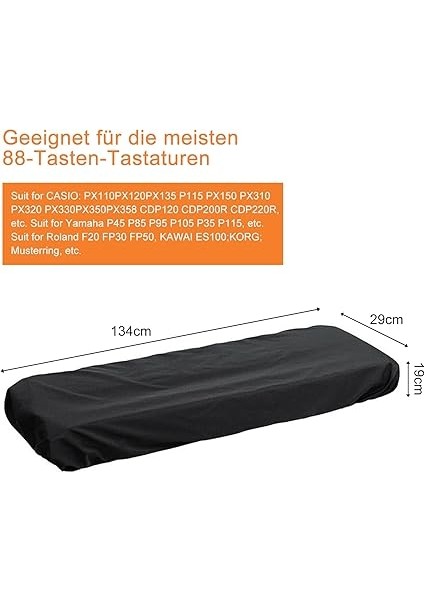 Kapağı, 88 Tuşlu Piyano Kapağı, Elektronik Piyano Kapağı, Piyano Klavyesi, Toz Geçirmez, Piyano Kapağı, Piyano Kapağı, Elektronik Piyano Kapağı, Yamaha Kawai Roland Için fiyatları
