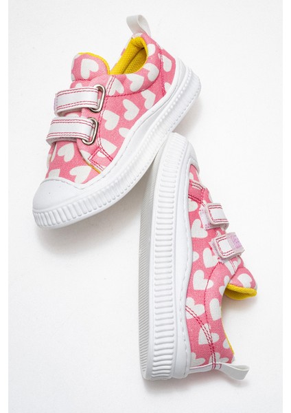 Kız Çocuk Pembe Kalpli Sneaker Ayakkabı