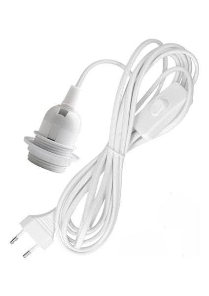 Beyaz 3 Metre Kablolu Tesisat Aydınlatma Sarkıt Tesisat Duy E27 Aç Kapa Anahtarlı Fişli Rakorlu fiyatları