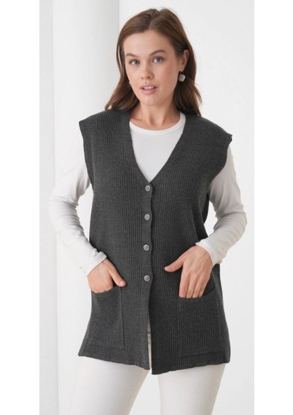 Kadın Anne Büyük Beden Fitilli Yün Triko Yelek fiyatları