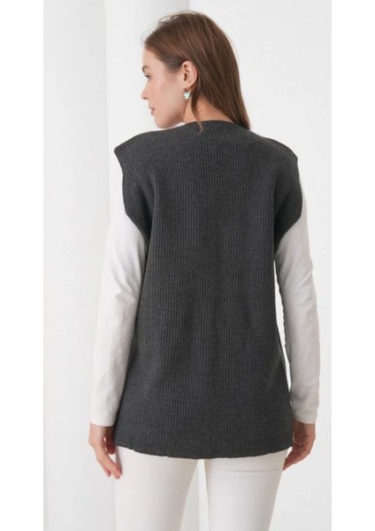 Kadın Anne Büyük Beden Fitilli Yün Triko Yelek modelleri