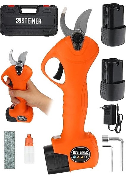 Alman 128 Vf 10 Ah Kömürsüz Motor Akülü Bağ Makası Dal Budama Kesme Makası Makinesi Çantalı Turuncu fiyatları