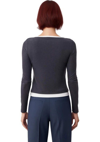 Kadın Pamuklu Elastan V Yaka Uzun Kollu Fitted Bluz Günlük Şıklık Kaliteli Şık Rahat Modern modelleri