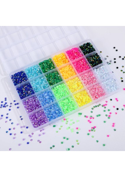 Renkli Taş Set 24 Lü - Tırnak Süsü - Tırnak Taşı Nail Art