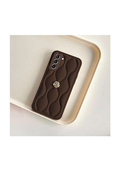 Samsung Galaxy S25 ile Uyumlu Kılıf Zebana Camellia Deri Kılıf Kahverengi modelleri