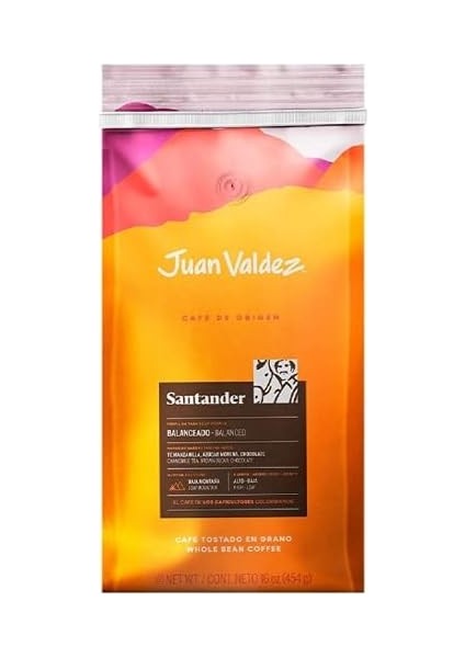 Juan Valdez Santander Single Origin Orta Kavrulmuş Çekirdek Kahve, Dengeli, 454GR fiyatları