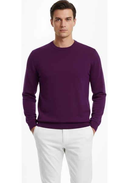 Mor Bisiklet Yaka Triko Kazak