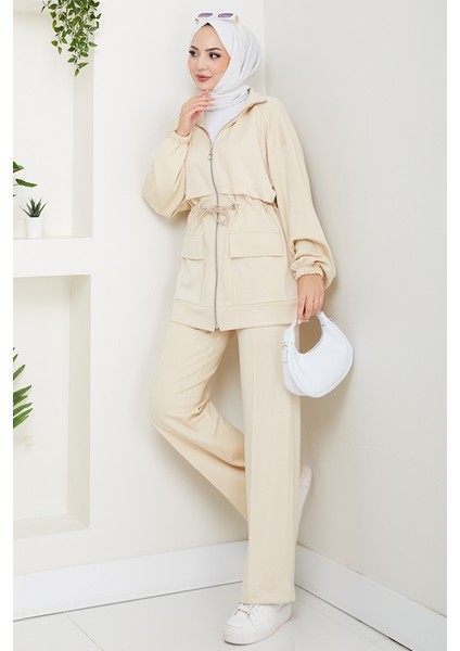 Kapak Cepli Oysho Ikili Takım 1652 - Bej