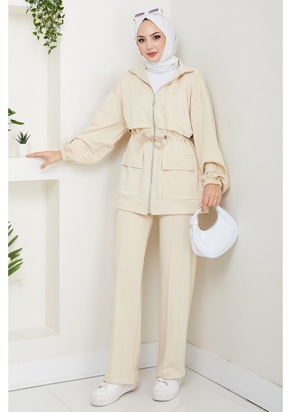 Kapak Cepli Oysho Ikili Takım 1652 - Bej modelleri