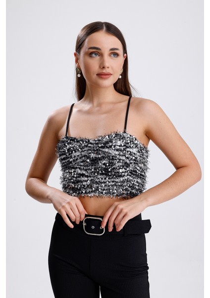 Arkası Fermuarlı Gloplu Askılı Sakallı Payet Bustiyer | BUST34594 modelleri