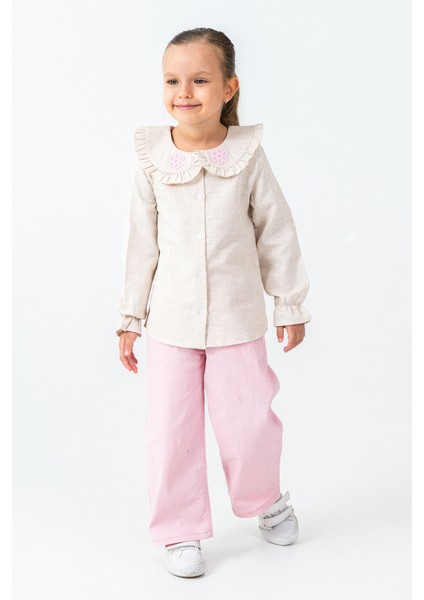 Örme Çiçek Detaylı Kız Çocuk 3\'lü Takım - 26K 4479 indirimleri