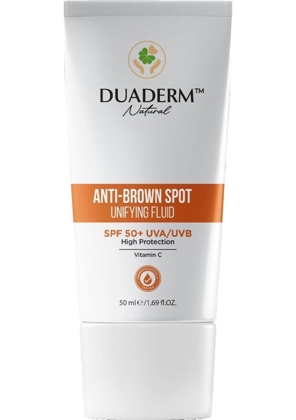Duaderm Leke Karşıtı Yüz Güneş Kremi SPF50+, Vitamin C + Uva/uvb Korumalı, 50 ml