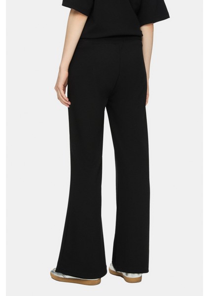 Uranıa Siyah Ispanyol Paça Gofre Baskı Loose Fit Kadın Eşofman Alt fırsatları