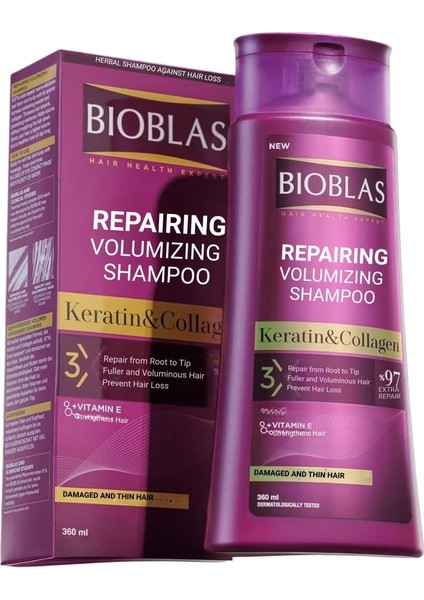 Bioblas Collagen ve Keratin Içeren Onarıcı Dolgunlaştırıcı Şampuan (360 Ml)