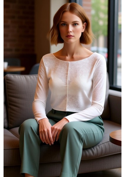 Kadın Düşük Kol Kayık Yaka Nervürlü Crop Triko Bluz Günlük Şıklık Kaliteli Şık Rahat Modern fırsatları