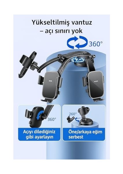 Bmy Oto Aksesuar Torpido Üstü Vakumlu Araç Telefon Tutucu 360° Ayarlanabilir Uzun Kollu fiyatları