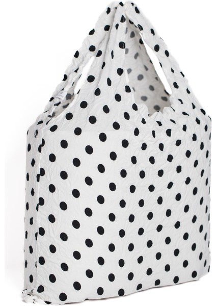 Genişleyen Puantiyeli Beyaz Alışveriş Çantası fiyatları