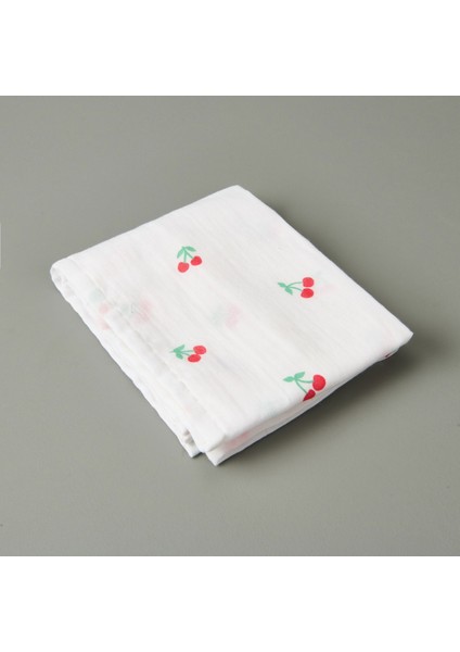 Soft Müslin Kiraz Desenli Kurulama Bezi - Beyaz - 40X60 cm fiyatları