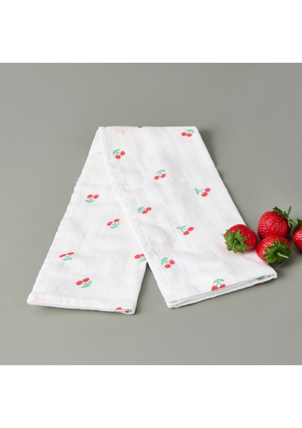 Soft Müslin Kiraz Desenli Kurulama Bezi - Beyaz - 40X60 cm modelleri