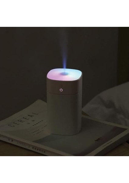 Busstier H2O Humidifier 400ML, Ultrasonik Hava Nemlendirici ve Aroma Difüzörü, Etkili Buhar Makinesi (Beyaz)