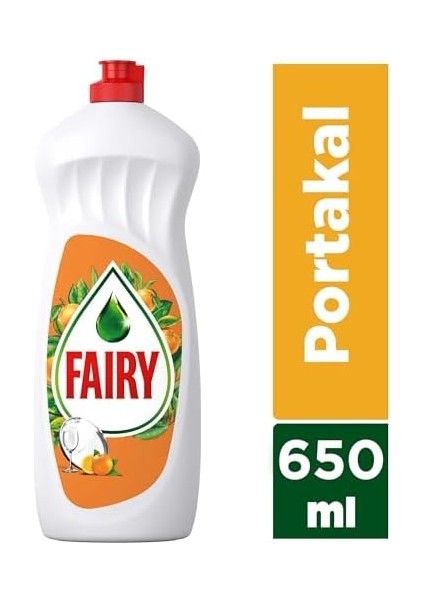 Fairy Temiz & Ferah Sıvı Bulaşık Deterjanı 650 ml Portakal Kokulu