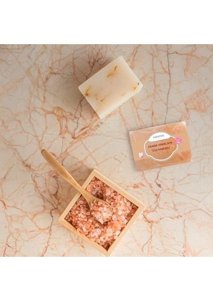 Hanzade Bitkisel Himalaya Tuz Sabunu 300-350 gr Zengin Mineralli Doğal Saf Pembe Himalaya Kaya Tuzu Sabunu Doğal Peeling modelleri