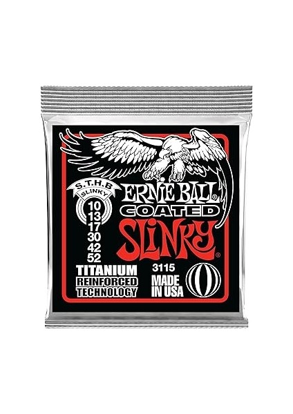 Ball Sıska Üst/ağır Alt Slinky Kaplamalı Titanyum Rps Elektro Gitar Telleri, Ölçü 10-52 modelleri