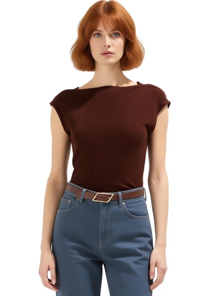 Kadınlar Için Vücuda Oturan Kısa Kollu Günlük Triko Üst Kaliteli Şık Rahat Modern Zarif Günlük