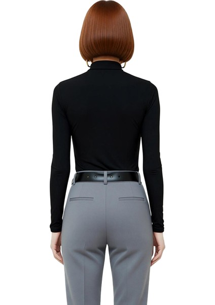 Kadın Moda Şık Üst Giyim Crop Dik Yaka Slim Kalıp Örme Büzgülü Kare Yaka Vücuda Oturan Esnek Bluz modelleri