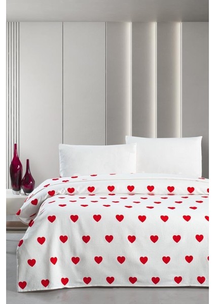 Hamlet Çift Kişilik Pike Yatak Örtüsü 220X230 Kırmızı