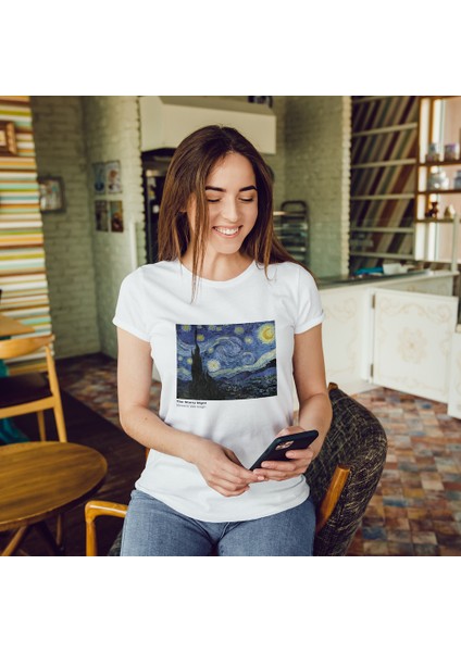 The Starry Night Tişört - Beyaz fiyatları