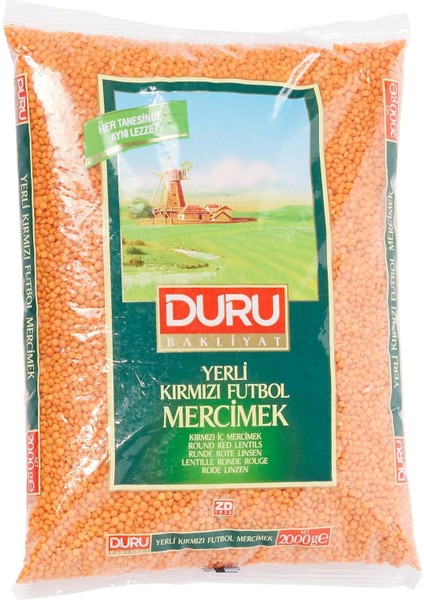 Duru Bakliyat Kırmızı Futbol Mercimek, 2kg