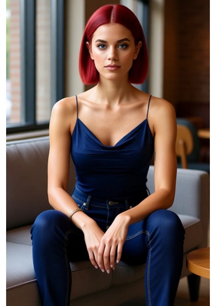 Kolsuz Bluz Fitted Degaje Yaka Polyester Örme Kumaş Seçkin Malzeme Mükemmel Uyum