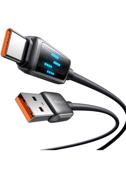 CA-2350 60W USB To Type-C Şarj Hız Göstergeli Şarj ve Kablosu 1.2m Siyah