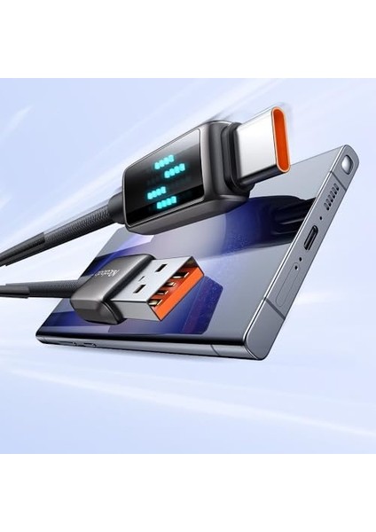 CA-2350 60W USB To Type-C Şarj Hız Göstergeli Şarj ve Kablosu 1.2m Siyah fiyatları