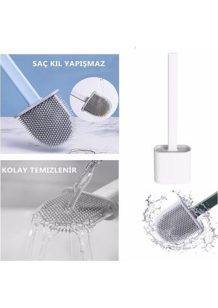 Duvara Yapışkanlı Silikon Uçlu Klozet Fırçası Beyaz (NKS146) modelleri