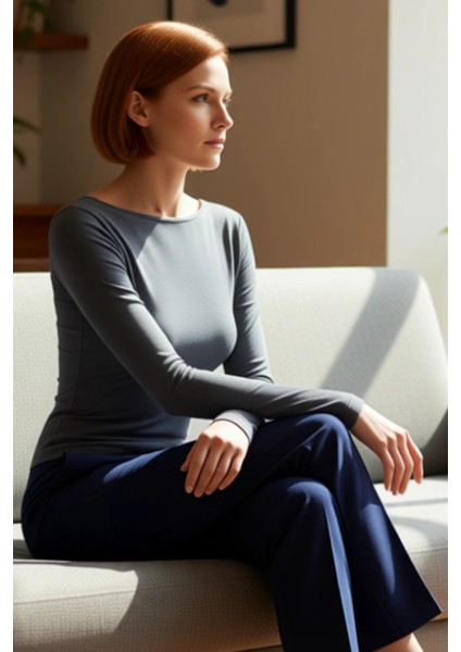 Kadın Fitted Kayık Yaka Uzun Kollu Basic Bluz Şık ve Konforlu Günlük Kullanım Için Ideal Iki Renk fiyatları