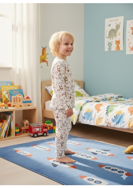 Yeni Sezon Kız Erkek Çocuk Fitilli Pamuk Pijama Takımı fiyatları