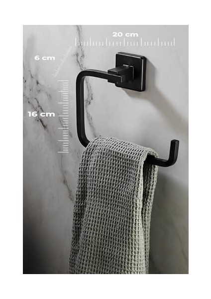 Haus Ömür Boyu Paslanmaz Kare Havluluk Havlu Askısı Siyah D-007 fiyatları