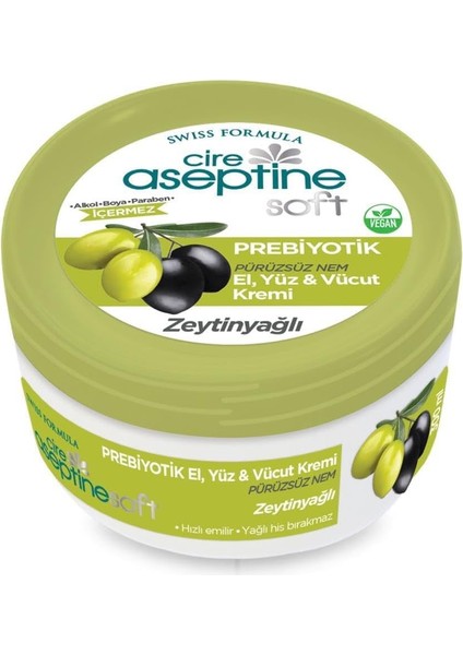 Cire Aseptine Soft Prebiyotik Zeytinyağlı El, Yüz ve Vücut Kremi 300 ml