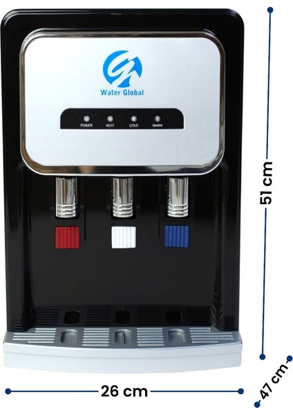 Arıtmalı Tezgah Üstü Su Sebili 80 Gpd Ro - Sıcak, Ilık ve Soğuk-Siyah (Üreticiden) fırsatları