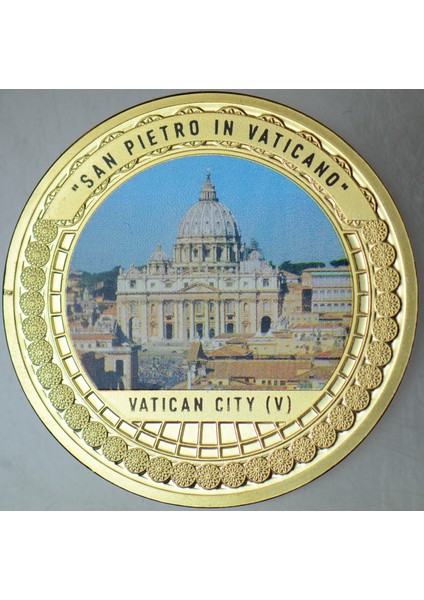 Meşhur Kiliseler Madalyon-Vatikan San Pietro Bazilikası. Renkli 33 mm Çil. fiyatları
