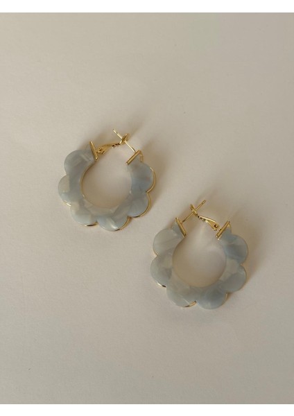 Mint Yeşili Sedef Çiçek Model Halka Gold Çelik Küpe fırsatları